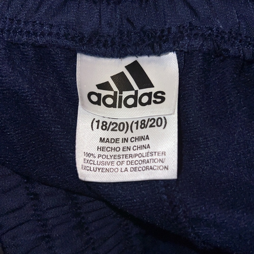 adidas Navy Track Pants Joggers Youth XL 18/20 Fits Women S M Excellent - Picture 2 of 10